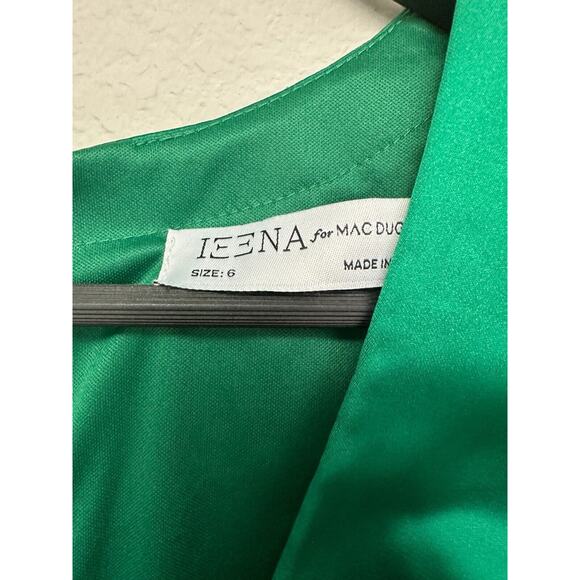 Mac Duggal Charmeuse Empire Waist Blouson Sleeve Gown Size 6 Emerald 55693 - Picture 6 of 7